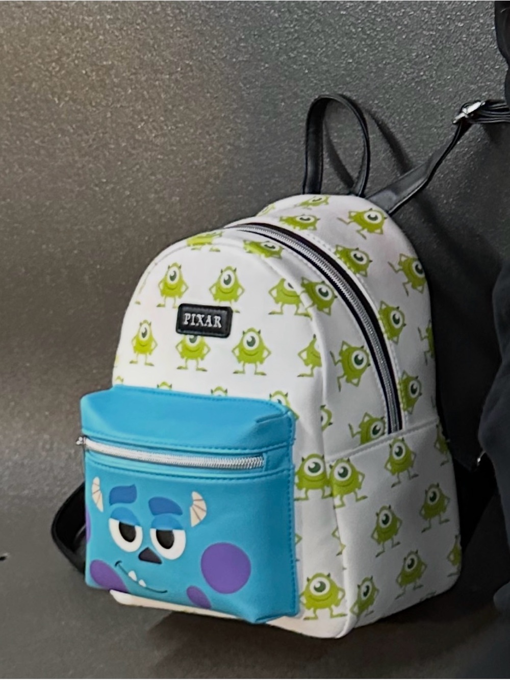 Pixar Kids White and Blue Mike Wazowski & Sulley Mini Backpack